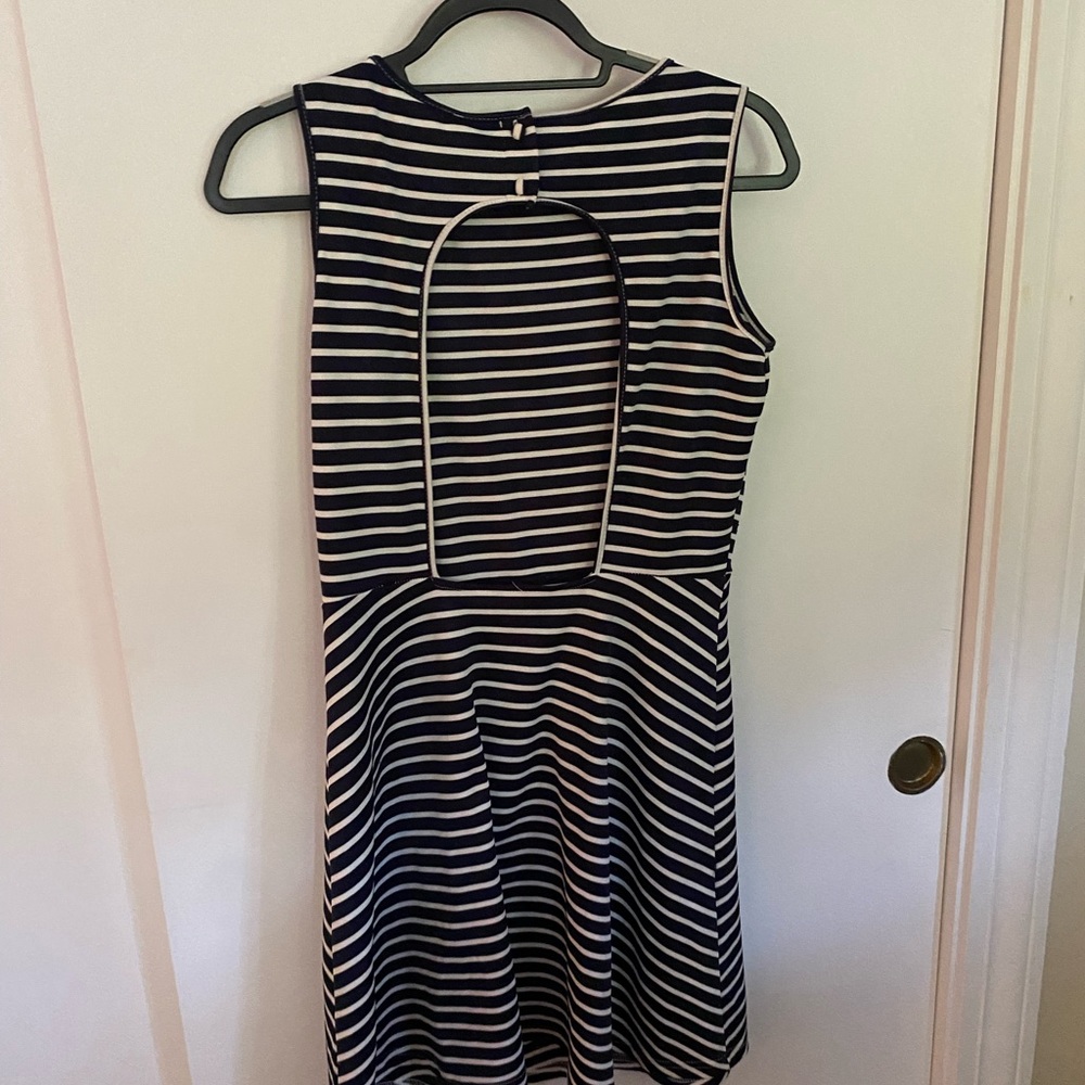 Glamorous Navy and White Striped Dress with open back